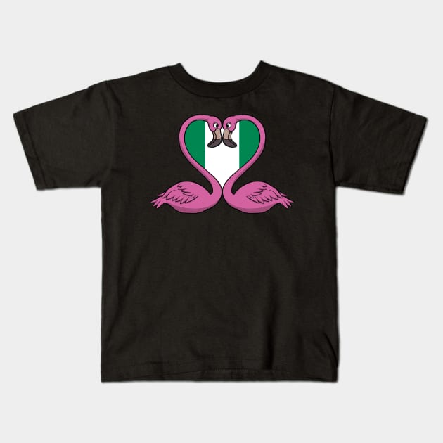 Flamingo Nigeria Kids T-Shirt by RampArt